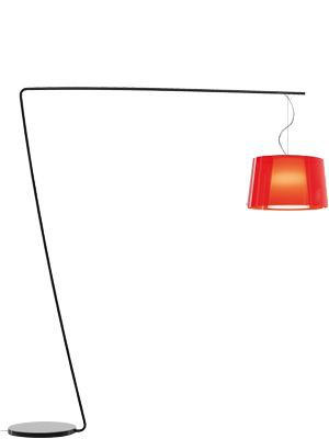Design-Stehleuchte mit Doppelschirm, Lampenschirm Ø 52 cm