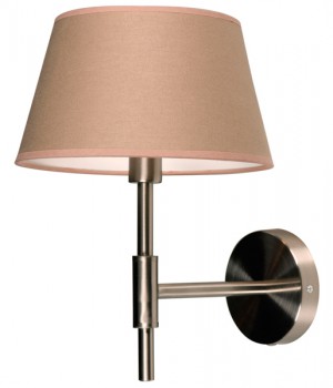 Wandlampe Nickel-satiniert mit eine Lampenschirm Farbe Sand, Wandlampe mit Lampenschirm