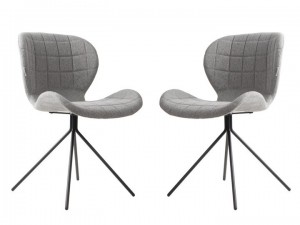 2er Set, Stuhl gepolstert, Esszimmerstuhl Farbe Grau