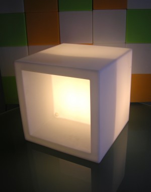Design Regal Elemet Open Cube groß, leuchtend