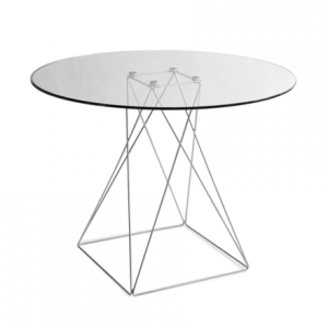 Moderner Tisch rund, Tischplatte aus Glas, Ø 100 cm