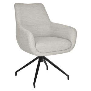 Stuhl weiß-grau gepolstert, Stuhl mit Armlehne hellgrau