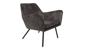 Sessel schwarz Metallgestell schwarz mit Armlehne, Sitzhöhe 42 cm