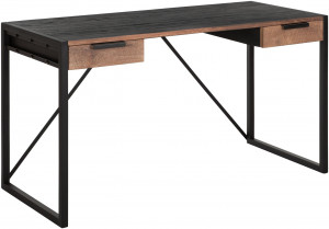 Schreibtisch schwarz, Schreibtisch Industriedesign, Schreibtisch Holz Metall,  Breite 140 cm