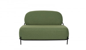 Sofa grün Metallgestell schwarz, gepolstert, Sitzhöhe 42 cm