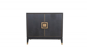 Sideboard schwarz, Anrichte schwarz, Sideboard Gold schwarz, Breite 96 cm