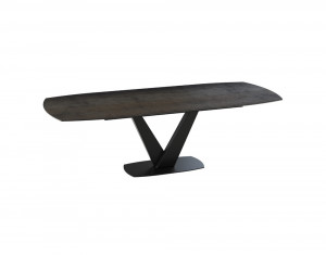 Esstisch braun Keramik Tischplatte, Tisch ausziehbare Keramik-Tischplatte,  Breite 200-260 cm 