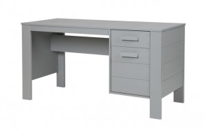 Tisch grau Holz, Schreibtisch grau, Schreibtisch Massivholz grau, Breite 141 cm
