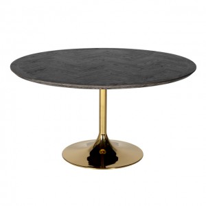 Esstisch Gold schwarz, Tisch schwarz, Tisch rund Gold, runder Tisch, Durchmesser 140 cm