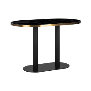 Bistrotisch oval Gold-schwarz, Esstisch oval Gold, Tisch oval Gold-schwarz,  Breite 120 cm