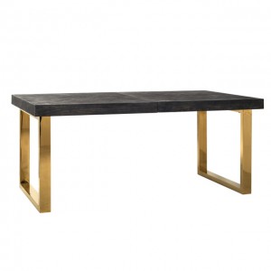 Esstisch Gold schwarz, Tisch schwarz, Tisch Gold, Breite 220 cm