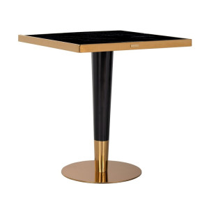 Bistrotisch Gold-schwarz, Esstisch Gold quadratisch, Tisch Gold-schwarz,  Maße 70x70 cm