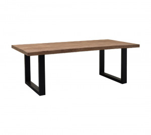 Esstisch Massivholz, Tisch Naturholz, Esstisch Metall-Gestell,  Breite 160 cm
