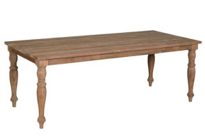 Esstisch Massivholz Teak, Tisch Teakholz massiv, Esstisch Landhausstil Holz braun, Breite 220 cm