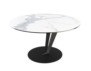 Couchtisch rund Keramik-Tischplatte, runder Couchtisch Keramik Tischplatte,  Tisch rund Marmoroptik,  Durchmesser 75 cm