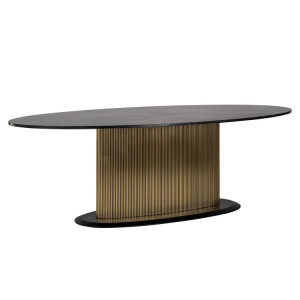 Ovaler Esstischschwarz , Tisch oval Metallfuß, Esstisch oval schwarz, Breite 235 cm