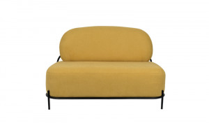 Sofa gelb Metallgestell schwarz, gepolstert, Sitzhöhe 42 cm