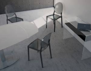 Stuhl grau transparent, Stuhl Polycarbonat grau