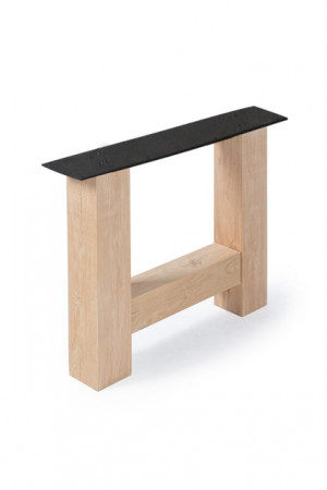 2er Set Tischgestell Holz Eiche, Holzuntergestell für Tische, Breite 88 cm