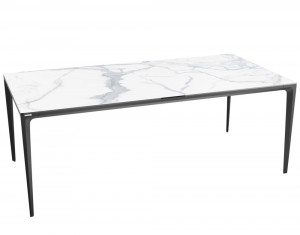 Tisch weiß-grau Tischplatte Keramik,  Esstisch Keramik Tischplatte, Breite 200 cm