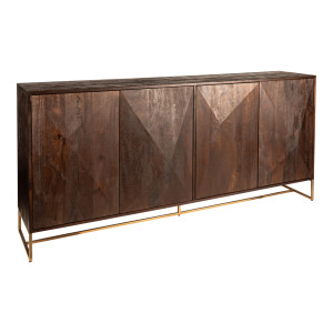 Sideboard braun Holz, Anrichte braun Massivholz, Breite 180 cm