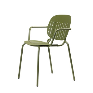 Metall Stuhl grün mit Armlehne, Gartenstuhl grün, Outdoor Stuhl grün