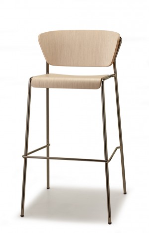 Design Barstuhl schwarz glänzend, Stuhl stapelbar, Barhocker, Holz, Natur, Tresenstuhl