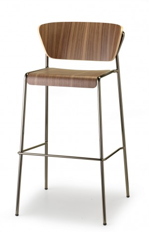 Design Barstuhl schwarz glänzend, Stuhl stapelbar, Barhocker, Holz, Natur, Tresenstuhl