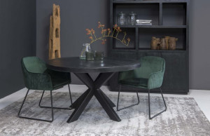 Esstisch rund schwarz, Tisch schwarz, runder Esstisch schwarz, Durchmesser 150 cm