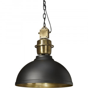 Pendelleuchte Gold-schwarz, Industrielampe schwarz, Durchmesser 52 cm