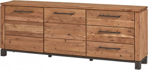 Sideboard Massivholz braun, Anrichte Metall Holz,  Breite 220 cm
