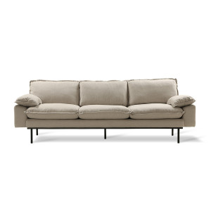 Sofa beige 4er Sitzer, Sofa retro  Breite 245 cm