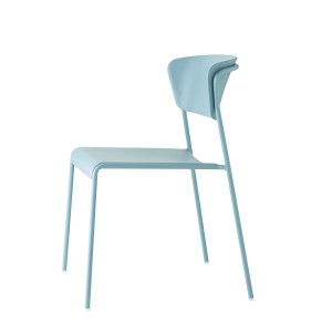 Stuhl blau, Stuhl Metall Gestell blau, blauer Stuhl stapelbar