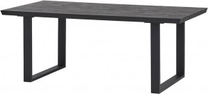 Tisch schwarz Metall Gestell, Esstisch schwarz Industriedesign,  Breite 220 cm