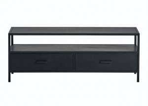 TV Lowbaord schwarz, Fernsehschrank Metall schwarz, TV Regal schwarz, Schrank schwarz Industriedesign,  Breite 120 cm