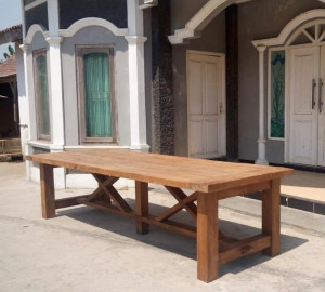3 Meter Esstisch Massivholz, Tisch Holz Landhausstil, Konferenztisch Holz,  Breite 300  cm