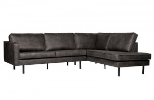 Ecksofa schwarz Ottomane rechts, Sofa schwarz, modernes Ecksofa schwarz,  Breite 350 cm