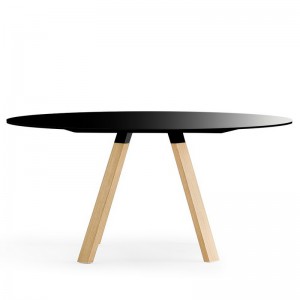 Tisch schwarz rund , Esstisch rund schwarz, Konferenztisch rund schwarz, Durchmesser 159 cm