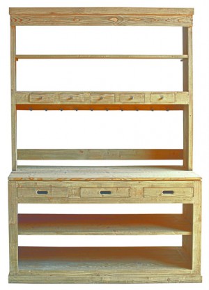 Geschirrschrank Landhaus, Küchenschrank  Massivholz in vier Farben, Breite 155 cm