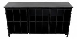 Sideboard schwarz Industriedesign, Anrichte schwarz Landhaus,  Kommode Landhaus, Breite 150 cm