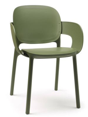 Gartenstuhl grün, Design Stuhl grün, Gartenstuhl mit Armlehne grün