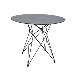 Tisch rund schwarz, Esstisch rund schwarz, runder Tisch Metal-Gestell, Durchmesser 120 cm