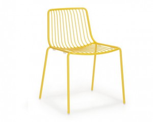 Stuhl gelb Metall stapelbar, Metall Stuhl gelb, Gartenstuhl gelb Metall, Höhe 77 cm