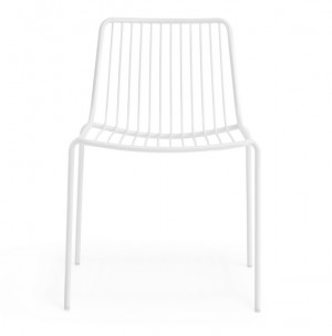Gartenstuhl weiß Metall stapelbar, Metall Stuhl weiß, Gartenstuhl Metall weiß, Höhe 77 cm