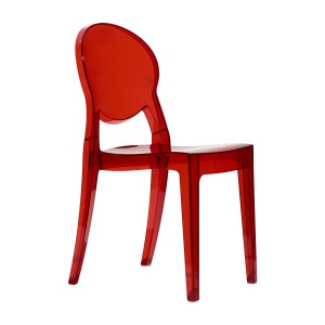 Stuhl rot transparent, Stuhl Kunststoff transparent rot