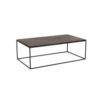 Couchtisch braun schwarz, Couchtisch Metall Holz, Tisch braun schwarz, Breite 120 cm
