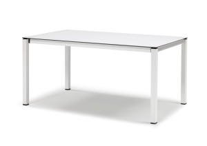 Gartentisch weiß, Gartentisch ausziehbar,  Esstisch weiß ausziehbar, Breite 160-210 cm