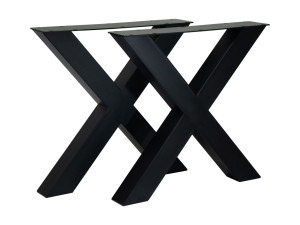 X-Form Tischbeine schwarz Metall Industriedesign, Metall Tischbeine für Esstisch Industrie Metall, 2er Set 