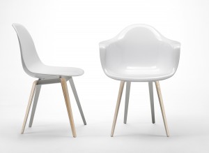 Design Stuhl mit Armlehne, Farbe Weiß