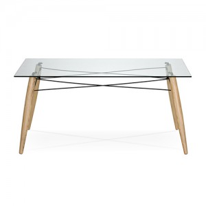 Tisch mit Glasplatte, Esstisch, Breite 180 cm